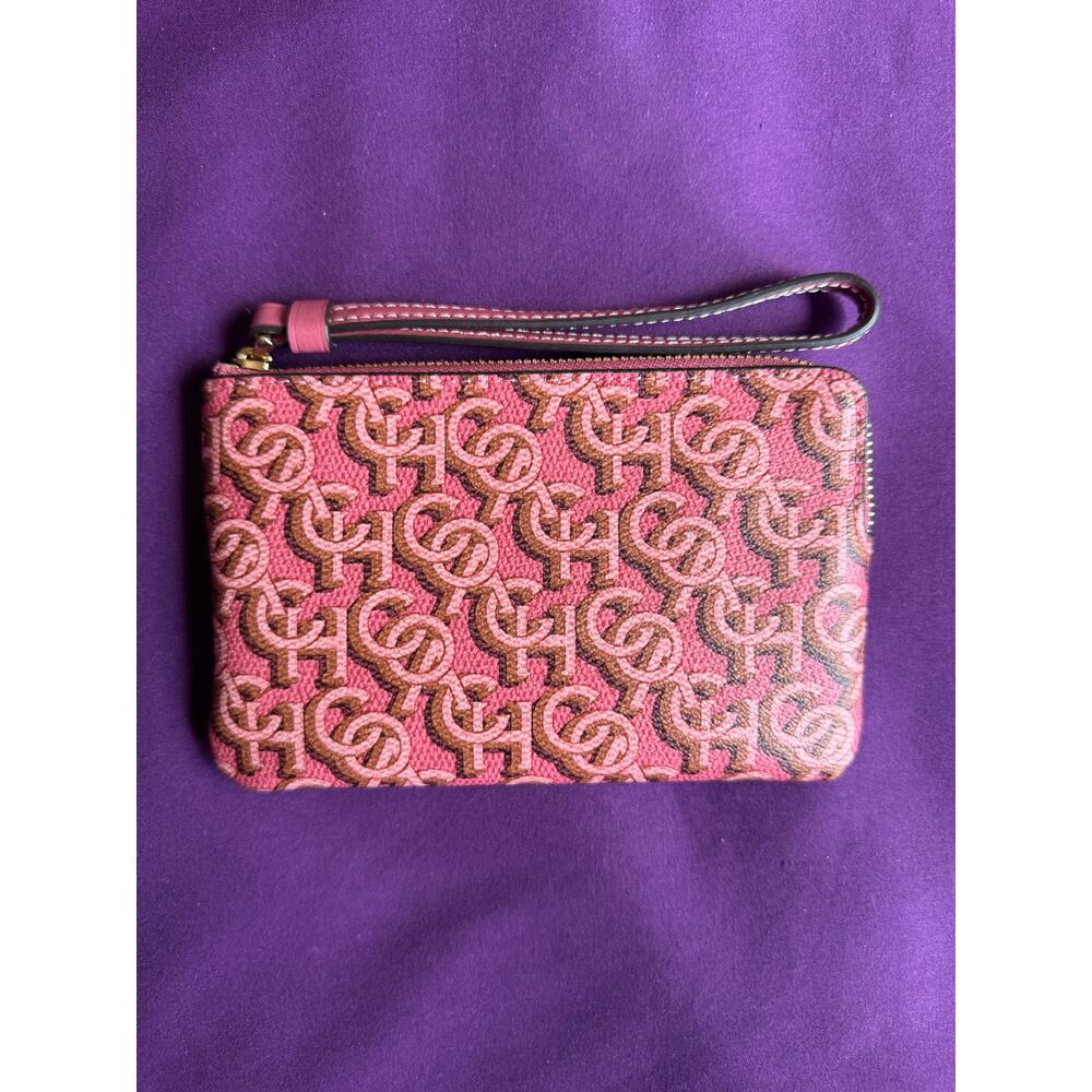 Coach Wristlet Wallet – Signature Canvas Zip Pouch with Strap - New With Tags